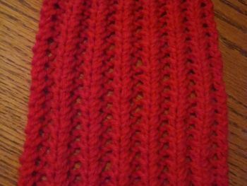 knit openwork rib scarf pattern detail